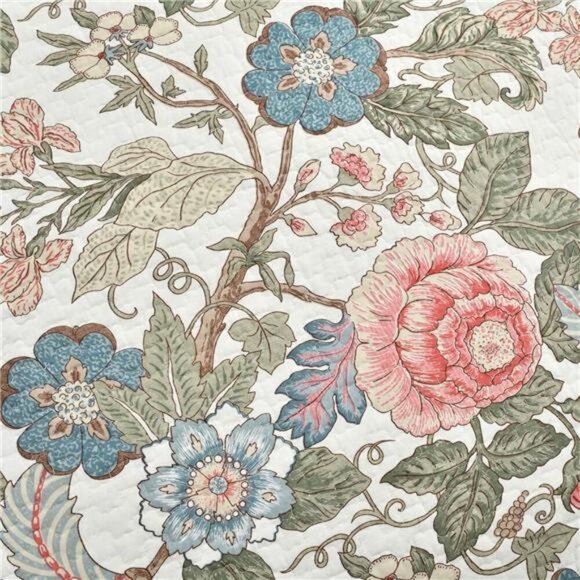 Lush Decor Sydney Reversible Cotton Quilt Set - Charming & Colorful Floral Leaf - Picture 3 of 7